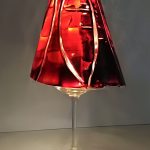 Weinglaslampe mit Kerze