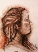 Porträt Mädchen in Röteltechnik