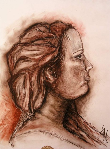 Porträt Mädchen in Röteltechnik