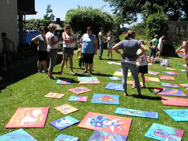 Malworkshop, Schueler 8 Malworkshop mit Schülern 8