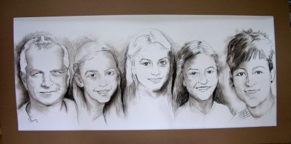 Familienporträt, Kohle