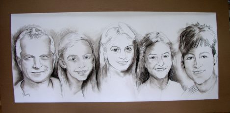 Familienporträt, Kohle